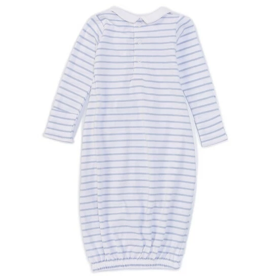 Best Sale π Edgehill Collection Baby Boys Newborn-6 Months Blue Stripe Gown β 2 Best Sale π Edgehill Collection Baby Boys Newborn-6 Months Blue Stripe Gown β - Image 2