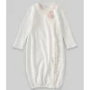 New 🧨 Edgehill Collection Baby 👧 Girls Newborn-6 Months Long-Sleeve 3D Rosette Gown Ivory 🔔