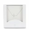 Outlet 😀 Edgehill Collection Baby 👧 Girls Sideways Cross Necklace Silver 🔔