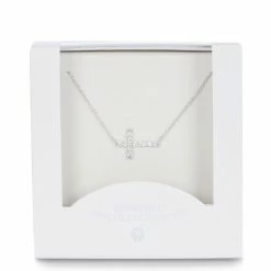 Outlet 😀 Edgehill Collection Baby 👧 Girls Sideways Cross Necklace Silver 🔔