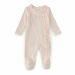 Brand new 🌟 Edgehill Collection Baby 👧 Girls Preemie-6 Months Long-Sleeve Floral-Embroidered Footed Coverall Pink 👍