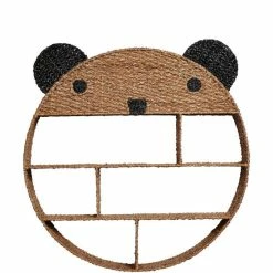 Promo ✨ Edgehill Collection Hand-Woven Bankuan & Metal Bear Wall Shelf 💯