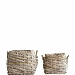 Cheapest 🎁 Edgehill Collection Natural Rattan Baskets - Set Of 2 Brown ⌛
