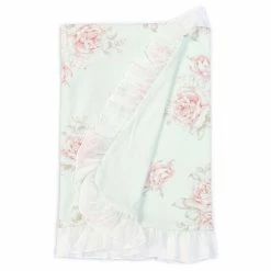 Discount ❤️ Edgehill Collection Baby 👧 Girls Floral Chiffon Ruffle Blanket Green 😍