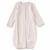 Flash Sale 🌟 Edgehill Collection Supima Cotton Baby 👧 Girls Newborn-6 Months Supima Gown White/pink Trim 🌟