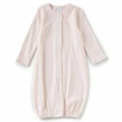 Flash Sale 🌟 Edgehill Collection Supima Cotton Baby 👧 Girls Newborn-6 Months Supima Gown White/pink Trim 🌟