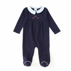 Best deal 🧨 Edgehill Collection Baby Boys Preemie-6 Months Long-Sleeve Car-Embroidered Footed Coverall Navy 🎁