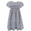Wholesale 😀 Edgehill Collection Little 👧 Girls 2T-6X Floral Smocked 👗 Dress Blue ❤️