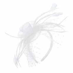 Outlet 🔔 Edgehill Collection Little 👧 Girls Dot Fascinator Headband White ⌛