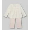 Best Pirce 👍 Edgehill Collection Baby 👧 Girls Newborn-6 Months Long-Sleeve Sheep Embroidered Top & Pant Set Ivory ⭐