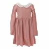 Cheapest 👏 Edgehill Collection Little 👧 Girls 2T-6X Long Sleeve Knit Sweater 👗 Dress Mauve 😍