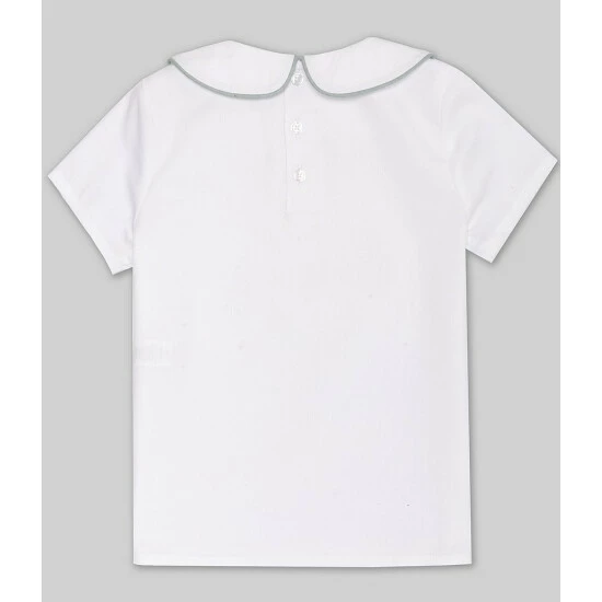 Cheap ๐ Edgehill Collection X Born On Fifth Little Boy's 2T-7 Family Matching Short Sleeve Peter Pan Collared Woven ๐ Shirt White ๐คฉ 2 Cheap ๐ Edgehill Collection X Born On Fifth Little Boy's 2T-7 Family Matching Short Sleeve Peter Pan Collared Woven ๐ Shirt White ๐คฉ - Image 2