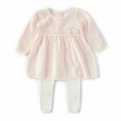 Cheapest ⌛ Edgehill Collection Baby 👧 Girls Newborn-6 Months Cable Knit Sweater & Sweater Knit Pant Two Piece Set Pink 🌟