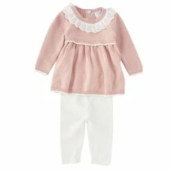 Top 10 🔥 Edgehill Collection Baby Girl Newborn-24 Months Mauve Sweater Knit Bottom Set ❤️