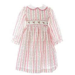 Best reviews of 🔥 Pearly Gates X Edgehill Collection Girl Toddler 2T-6X Holly Print 👗 Dress Red 🥰