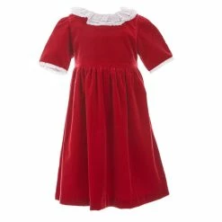 Outlet 💯 Edgehill Collection Little 👧 Girls 2T-6X Velvet 👗 Dress With Lace Green 🎉