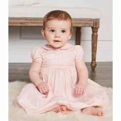 Budget ❤️ Edgehill Collection Baby 👧 Girls Newborn-24 Months Peter-Pan Collar Solid A-Line 👗 Dress Pink 😀 -Edgehill Collection Store unnamed file 86