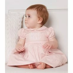 Budget ❤️ Edgehill Collection Baby 👧 Girls Newborn-24 Months Peter-Pan Collar Solid A-Line 👗 Dress Pink 😀 -Edgehill Collection Store unnamed file 87